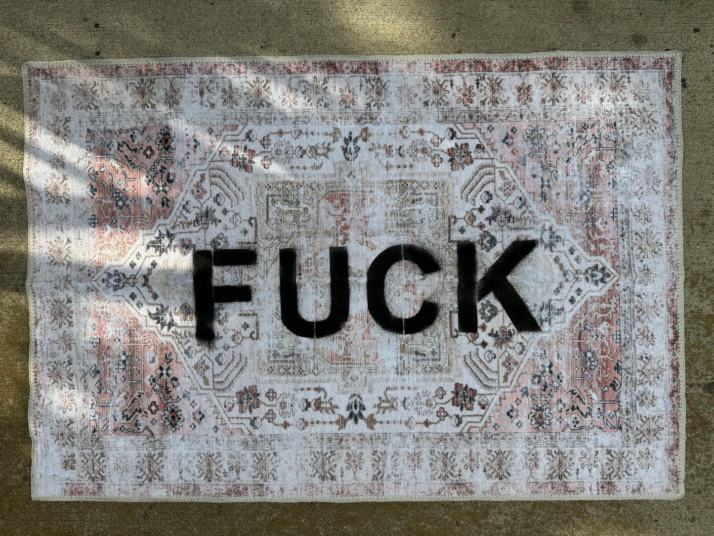 HAND-PAINTED F*CK RUG