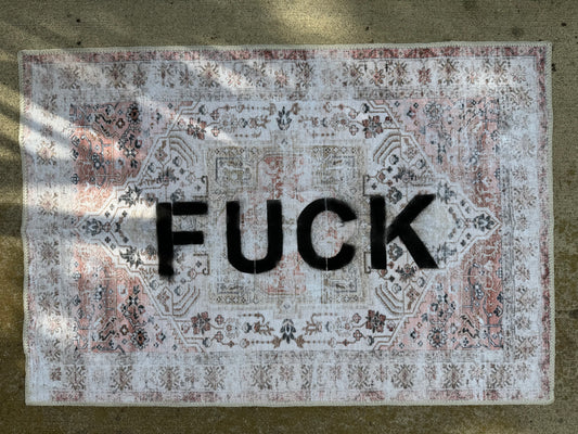 HAND-PAINTED F*CK RUG